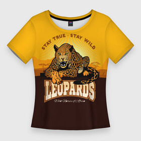 Женская футболка 3D Slim с принтом LEOPARDS в Петрозаводске,  |  | jaguar | leopard | ocelot | predator | африка | гепард | дикая кошка | животное | зверь | кот | леопард | леопардовые пятна | оцелот | саванна | сафари | хищная кошка | хищник | ягуар