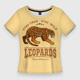 Женская футболка 3D Slim с принтом ЛЕОПАРД  LEOPARDS в Петрозаводске,  |  | jaguar | leopard | ocelot | predator | африка | гепард | дикая кошка | дикий зверь | животное | зверь | кот | леопард | леопардовые пятна | оцелот | саванна | сафари | хищная кошка | хищник | ягуар