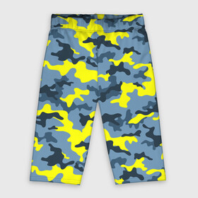 Велосипедки 3D с принтом Камуфляж Жёлто Голубой в Петрозаводске,  |  | blue | camo | camouflage | yellow | жёлтый | камуфляж