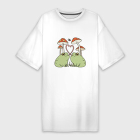 Платье-футболка хлопок с принтом ЛЯГУШКИ ЖАБЫ в Петрозаводске,  |  | animal | fly agaric | frog | toad | жаба | животное | лягушка | мухомор