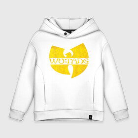 Детское худи Oversize хлопок с принтом Wu tang logo в Петрозаводске, френч-терри — 70% хлопок, 30% полиэстер. Мягкий теплый начес внутри —100% хлопок | боковые карманы, эластичные манжеты и нижняя кромка, капюшон на магнитной кнопке | clan | gangsta rap | w | wu | wu tang | в | ву | ву танг | гангста рэп | клан