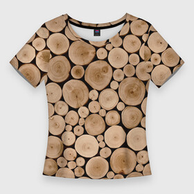 Женская футболка 3D Slim с принтом Спил дерева в Петрозаводске,  |  | в детскую | в комнату | дерево | деревья | деревянный | на кровать | на стол | патерн | песочный цвет | по  дерево | рельеф | структура дерева | текстура