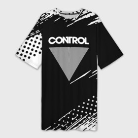 Платье-футболка 3D с принтом Control Gradient. в Петрозаводске,  |  | Тематика изображения на принте: control | control gradient | control remedy | control review | russia | zoe wees | игра