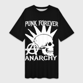 Платье-футболка 3D с принтом PUNK FOREVER ANARCHY в Петрозаводске,  |  | Тематика изображения на принте: anarchy | hard rock | metal | music | punk rock | punks not dead | rock music | rocker | rocknroll | анархия | гаражный рок | гитара | гранж | ирокез | металл | музыка | панк рок | рок музыка | рок н ролл | рокер | трэш метал | тяжелый рок