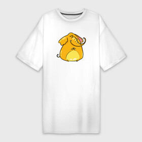 Платье-футболка хлопок с принтом Желтый слон в Петрозаводске,  |  | желтый слон | слон | слоненок | слониха | слоны