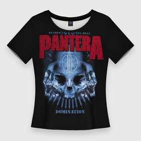 Женская футболка 3D Slim с принтом Pantera Domination в Петрозаводске,  |  | anarchy | heavy metal | music | pantera | punks not dead | rock music | rocker | rockn | slayer | thrash metal | анархия | гитара | глэм метал | грув метал | металл | панк рок | пантера | рок музыка | рок н ролл | рокер | трэш метал | тяжелый рок