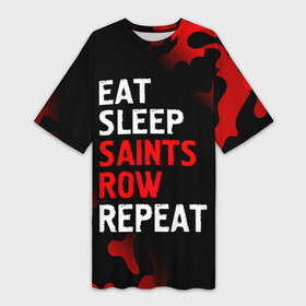 Платье-футболка 3D с принтом Eat Sleep Saints Row Repeat  Камуфляж в Петрозаводске,  |  | eat sleep saints row repeat | logo | row | saints | игра | игры | камуфляж | лого | логотип | милитари | роу | символ | сэйнтс