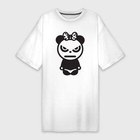 Платье-футболка хлопок с принтом Бяка бука (мишка) в Петрозаводске,  |  | Тематика изображения на принте: bear | cutie | бука | бяка | вредная | злая | медведица | медведь | милая | милый | мишка | недовольная | обиженная