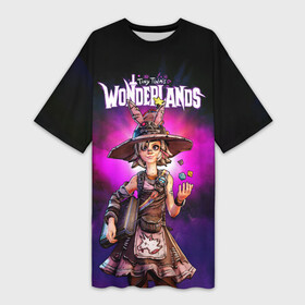 Платье-футболка 3D с принтом Tiny Tinas Wonderlands. Tina в Петрозаводске,  |  | action | borderlands | rpg | shooter | tina | tiny | tiny tina’s wonderlands | wonderlands | крошка | пограничье | тина | шутер | экшн