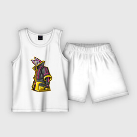 Детская пижама с шортами хлопок с принтом Fortnite. Молнии в Петрозаводске,  |  | drift fox | fortnite | видеоигра | лис | маска | молния | фортнайт