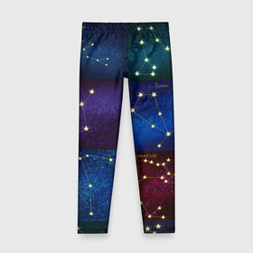 Детские леггинсы 3D с принтом Созвездия Северного полушария летом в Петрозаводске, полиэстер 85%, спандекс 15% | эластичный пояс, зауженный крой | constellations | galaxy | stars | вселенная | звезды | небо | ночное | полушарие | северное | созвездия