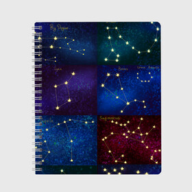 Тетрадь с принтом Созвездия Северного полушария летом в Петрозаводске, 100% бумага | 48 листов, плотность листов — 60 г/м2, плотность картонной обложки — 250 г/м2. Листы скреплены сбоку удобной пружинной спиралью. Уголки страниц и обложки скругленные. Цвет линий — светло-серый
 | constellations | galaxy | stars | вселенная | звезды | небо | ночное | полушарие | северное | созвездия