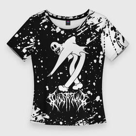 Женская футболка 3D Slim с принтом Ghostemane texture в Петрозаводске,  |  | 1930 | eric whitney | ghostemane | ghostmane | hevox | hiphop | music | rap | trash | гостмэйн | треш
