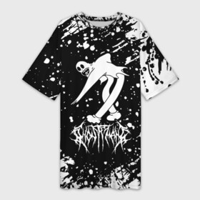 Платье-футболка 3D с принтом Ghostemane texture в Петрозаводске,  |  | 1930 | eric whitney | ghostemane | ghostmane | hevox | hiphop | music | rap | trash | гостмэйн | треш