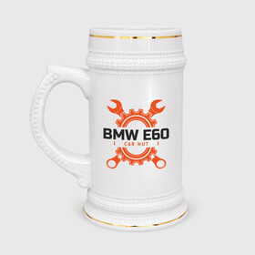 Кружка пивная с принтом BMW E60 в Петрозаводске,  керамика (Материал выдерживает высокую температуру, стоит избегать резкого перепада температур) |  объем 630 мл | auto | bmw | car | driver | авто | автомобиль | бмв | водитель | дорога | машина | скорость