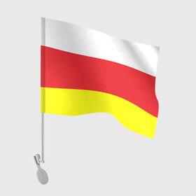 Флаг для автомобиля с принтом СЕВЕРНАЯ ОСЕТИЯ | РЕСПУБЛИКА в Петрозаводске, 100% полиэстер | Размер: 30*21 см | алания | владикавказ | осетины | осетия | республика | северная осетия