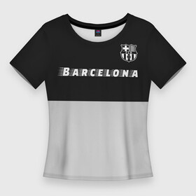 Женская футболка 3D Slim с принтом БАРСЕЛОНА  Barcelona  Графика в Петрозаводске,  |  | barca | barcelona | barsa | barselona | fcb | logo | messi | барса | барселона | знак | клуб | лого | логотип | логотипы | месси | полосы | символ | символы | футбол | футбольная | футбольный