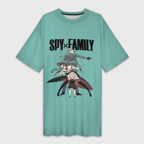 Платье-футболка 3D с принтом Spy x Family в Петрозаводске,  |  | anime | anya forger | family | loid forger | spy | spy x family | yor forger | аниме | аня форджер | йор | йор форджер | ллойд форджер | семья шпиона | семья шпионов | форджер | шпион