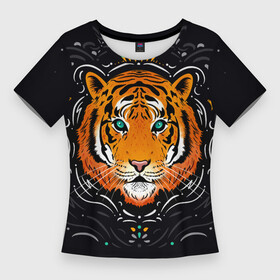 Женская футболка 3D Slim с принтом Взгляд Тигра (Eye of Tiger) в Петрозаводске,  |  | animals | cats | striped | tigers | wild | взгляд | голова животного | дикая природа | дикие кошки | животные | кошки | полосатые | тигры