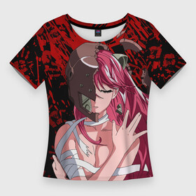 Женская футболка 3D Slim с принтом Elfen Lied 3D в Петрозаводске,  |  | blood | elfen lied | lucy | nude | векторы | диклониус | кровь | люси | рога | ушки | шлем | эльфийская песнь