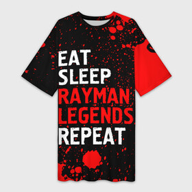 Платье-футболка 3D с принтом Eat Sleep Rayman Legends Repeat + Брызги в Петрозаводске,  |  | eat sleep rayman legends repeat | legends | logo | paint | rayman | брызги | игра | игры | краска | легенд | лого | логотип | райман | символ