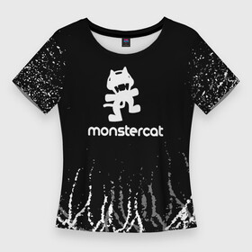 Женская футболка 3D Slim с принтом monstercat. в Петрозаводске,  |  | dance | edm | electronic | melodic | monstercat | monstercat  dnb | monstercat uncaged | music | new