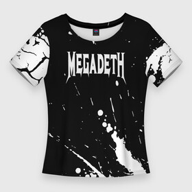 Женская футболка 3D Slim с принтом Megadeth. в Петрозаводске,  |  | dave | dave mustaine | destruction | digital | megadeth | metal | mustaine | of | records | remaster) | rock | symphony | thrash metal