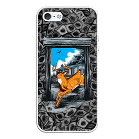 Чехол для iPhone 5/5S матовый с принтом Олень 3D рисунок в Петрозаводске, Силикон | Область печати: задняя сторона чехла, без боковых панелей | 3d | 3d рисунок | 3д | звери | олениха | олень | природа