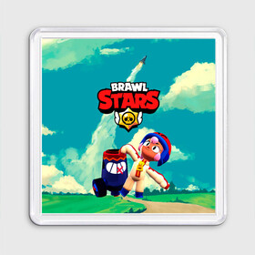 Магнит 55*55 с принтом brawlstars Выстрел Бонни Bonny в Петрозаводске, Пластик | Размер: 65*65 мм; Размер печати: 55*55 мм | boni | bonnie | brawl | brawl stars | brawlstars | brawl_stars | бони | бонни | бравлстарс