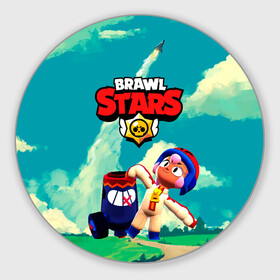 Круглый коврик для мышки с принтом brawlstars Выстрел Бонни Bonny в Петрозаводске, резина и полиэстер | круглая форма, изображение наносится на всю лицевую часть | boni | bonnie | brawl | brawl stars | brawlstars | brawl_stars | бони | бонни | бравлстарс