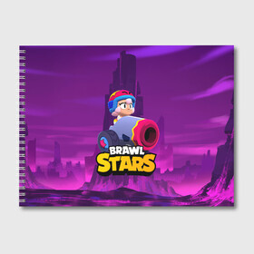 Альбом для рисования с принтом BrawlStars Бонни с пушкой Bonny в Петрозаводске, 100% бумага
 | матовая бумага, плотность 200 мг. | boni | bonnie | brawl | brawl stars | brawlstars | brawl_stars | бони | бонни | бравлстарс