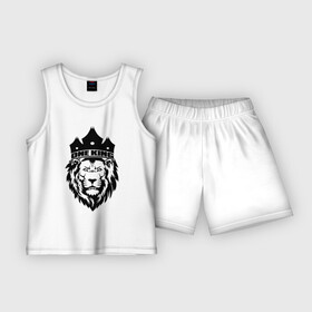 Детская пижама с шортами хлопок с принтом Lion one king в Петрозаводске,  |  | king | lion | one | вожак | единственный | король | кот | кошка | лев | лидер | один | правитель | царь