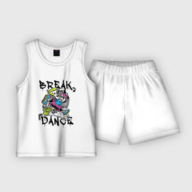 Детская пижама с шортами хлопок с принтом Погружение в Брейк Данс в Петрозаводске,  |  | break | dance | брейк | данс | стиль | тинейджер | урбан | хип хоп