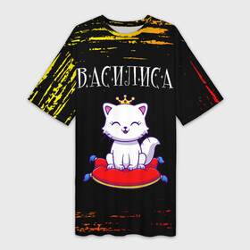 Платье-футболка 3D с принтом Василиса  КОШКА  Краска в Петрозаводске,  |  | paint | брызги | васёна | василиса | васюня | васюта | васюша | вася | имена | имени | имя | кошка | краска | русский | фамилия