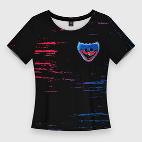 Женская футболка 3D Slim с принтом ХАГИ ВАГИ  Брызги в Петрозаводске,  |  | head | huggy | hugy | logo | paint | playtime | poppy | wuggy | wugy | брызги | ваги | голова | игра | игры | краска | лицо | лого | плейтайм | поппи | рожица | символ | ужасы | хаги