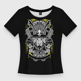 Женская футболка 3D Slim с принтом ДАВЛЕНИЕ ТИГРА в Петрозаводске,  |  | винтаж | дикая природа | дикий | животные | забавный | король тигров | кошка | тигр