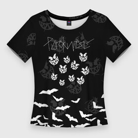 Женская футболка 3D Slim с принтом Pyrokinesis  летучей мыши в Петрозаводске,  |  | pyrokinesis | андрей пирокинезис | каждаябарбистерва | левый баттл | музыка | музыкант | пирокинезис | рэп | рэпер | хип хоп