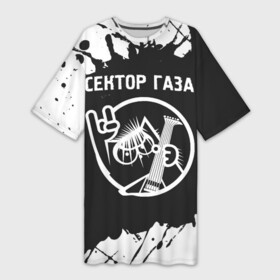 Платье-футболка 3D с принтом Сектор Газа + КОТ + Брызги в Петрозаводске,  |  | band | metal | paint | rock | брызги | газа | группа | кот | краска | рок | сектор | сектор газа