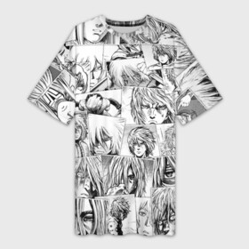 Платье-футболка 3D с принтом Сага о Винланде pattern в Петрозаводске,  |  | anime | thorfinn | vinland saga | аниме | анимэ | сага о винланде | торфинн