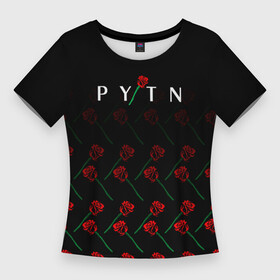 Женская футболка 3D Slim с принтом Payton Moormeie  pattern rose в Петрозаводске,  |  | payton | payton moormeie | pytn | rose | блогер | знаменитость | пейтон | пейтон моормиер | тиктоенр