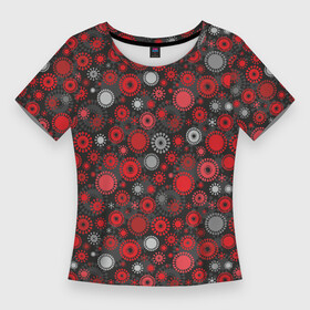 Женская футболка 3D Slim с принтом Остатки вируса в Петрозаводске,  |  | Тематика изображения на принте: антитела | бактерия | вирус | корона | паттерн