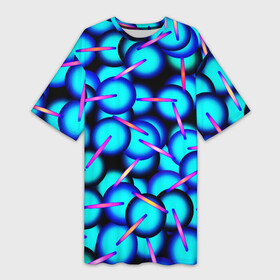 Платье-футболка 3D с принтом ТЕКСТУРА ШАРОВ в Петрозаводске,  |  | Тематика изображения на принте: абстракция | геометрический | графика | красочный | круглый | синий | современный | текстура | узор | фон | форма | цветной | шары | яркий