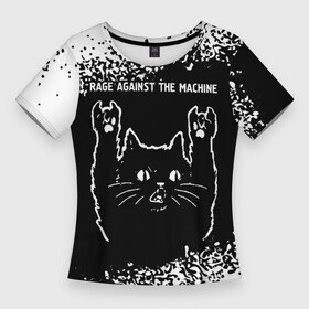 Женская футболка 3D Slim с принтом Rage Against The Machine  Rock Cat в Петрозаводске,  |  | against | band | machine | metal | rage | rage against the machine | rock | the | группа | кот | краска | машин | рок | рок кот | рэйдж | спрей