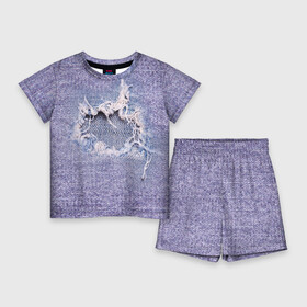 Детский костюм с шортами 3D с принтом Hole in jeans  Rag в Петрозаводске,  |  | cloth | fashion | jeans | rag | джинса | мода | рваньё | ткань