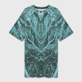 Платье-футболка 3D с принтом Абстрактная геометрическая графика ,цвет морской волны. в Петрозаводске,  |  | абстракт | абстрактная графика | абстрактный | абстрактный рисунок | абстрактый узор | абстракция | графический | топ | тренд | цвет морской волны | цветной узор