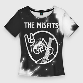 Женская футболка 3D Slim с принтом The Misfits  КОТ  Краска в Петрозаводске,  |  | band | metal | misfits | paint | rock | the | the misfits | брызги | группа | кот | краска | мисфитс | рок