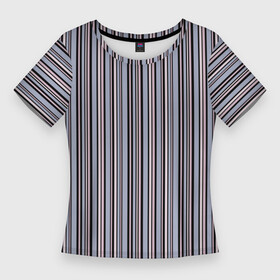Женская футболка 3D Slim с принтом Розово серый полосатый принт в Петрозаводске,  |  | минимализм | полосатый | полосы | ретро | серый
