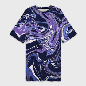 Платье-футболка 3D с принтом Фиолетовая магия. Абстракция с мраморными разводами в Петрозаводске,  |  | абстракция | белый | мраморный узор | переливы | подтеки | разводы | сиреневый | темно синий | фиолетовый | хаос