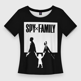 Женская футболка 3D Slim с принтом Spy x Family: Семья шпиона (черно белая) в Петрозаводске,  |  | spy  family | манга | семья | супайфамири | тацуей эндо | шпион
