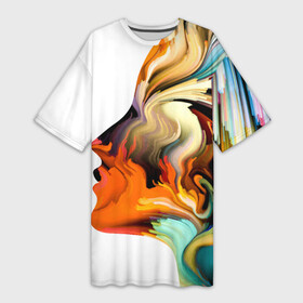 Платье-футболка 3D с принтом Профиль девушки  Иллюзия  Girl s Profile  Illusion в Петрозаводске,  |  | abstraction | fashion | girl | illusion | profile | абстракция | девушка | иллюзия | мода | профиль
